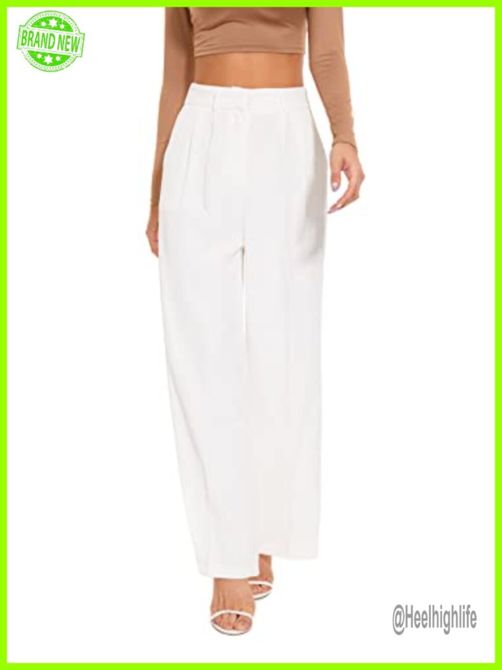 Wide Leg Dress Pants High Waisted Stretch Work Slacks Business Casual